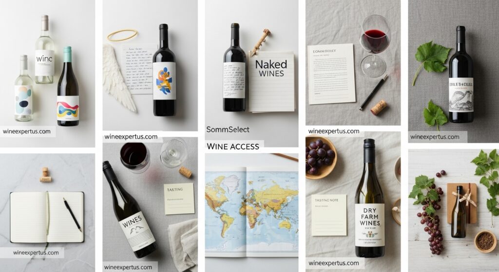  A collage of images representing various top wine clubs, highlighting their unique features and offerings.